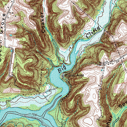 Topographic Map of Coaker Hollow, KY
