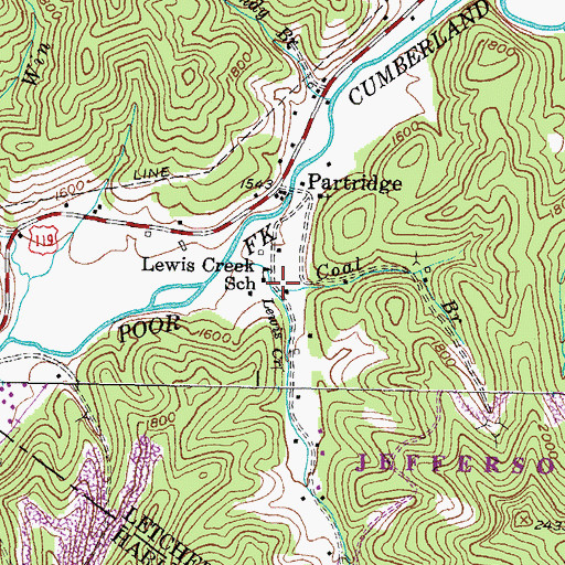 Topographic Map of Coal Branch, KY