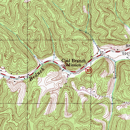 Topographic Map of Coal Branch Mission, KY