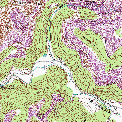 Topographic Map of Coal Stone Branch, KY
