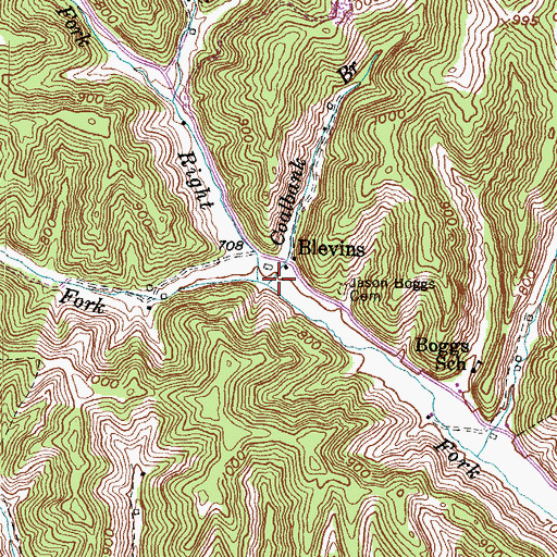 Topographic Map of Coalbank Branch, KY
