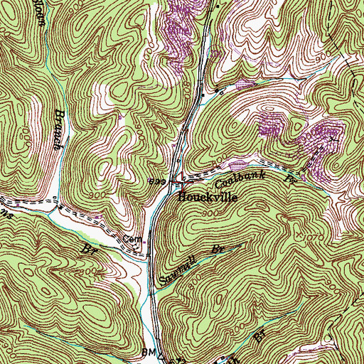 Topographic Map of Coalbank Branch, KY
