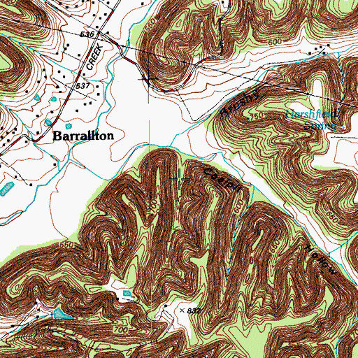 Topographic Map of Coalpit Hollow, KY