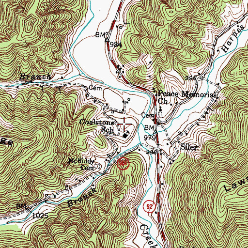 Topographic Map of Coalstone School, KY