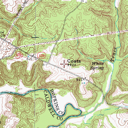 Topographic Map of Coats Hill, KY