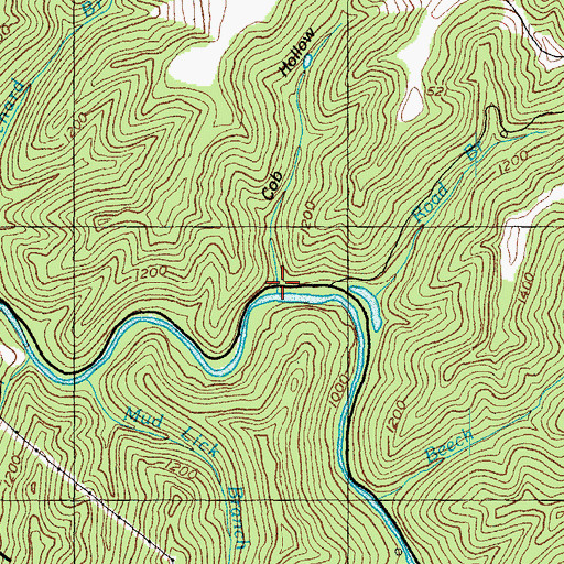 Topographic Map of Cob Hollow, KY