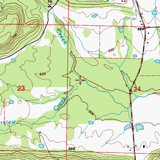 Topographic Map of Fairview Creek, AR