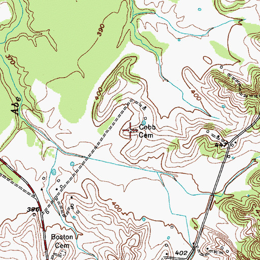 Topographic Map of Cobb Cemetery, KY