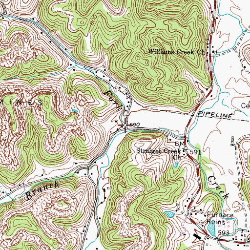 Topographic Map of Cobb Fork, KY