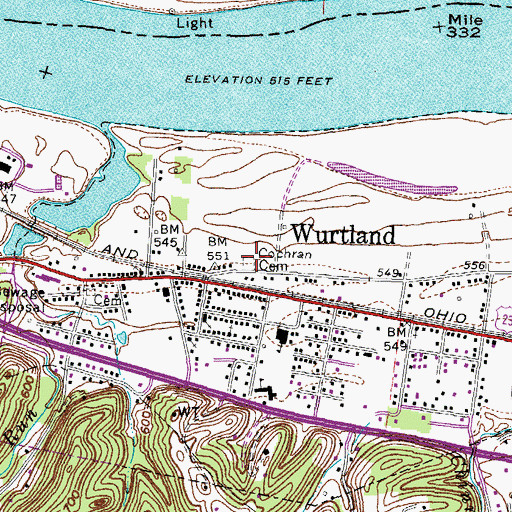 Topographic Map of Cochran Cemetery, KY