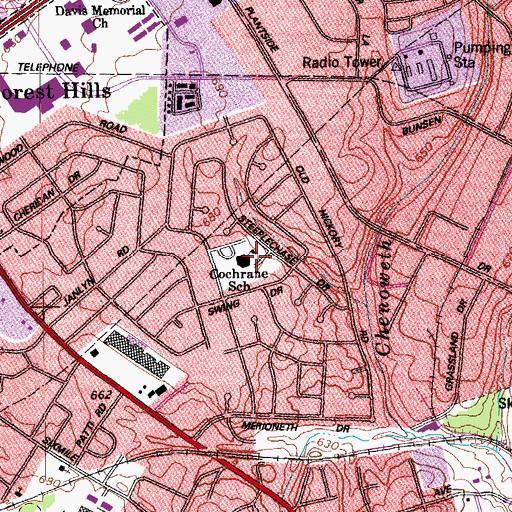 Topographic Map of Cochrane School, KY