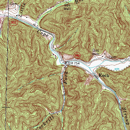 Topographic Map of Cockrill Fork, KY