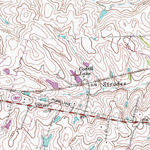 Topographic Map of Codell Lake, KY