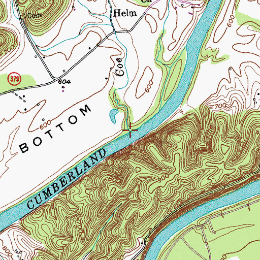 Topographic Map of Coe Creek, KY