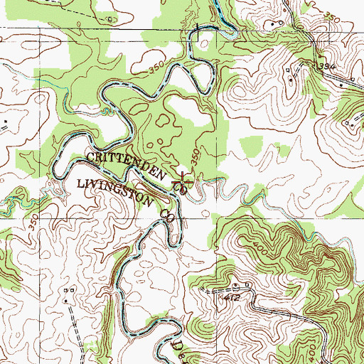 Topographic Map of Coefield Creek, KY