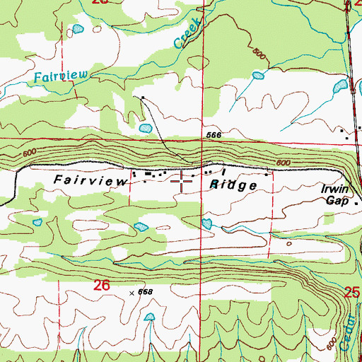 Topographic Map of Fairview Ridge, AR