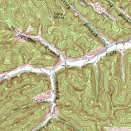 Topographic Map of Coffee Branch, KY
