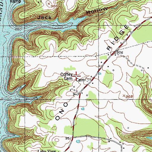 Topographic Map of Coffey Cemetery, KY