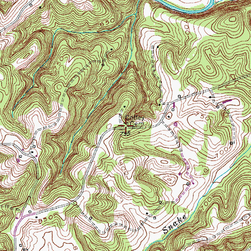 Topographic Map of Coffey Cemetery, KY