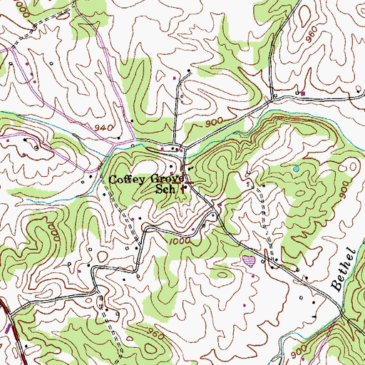 Topographic Map of Coffey Grove School, KY