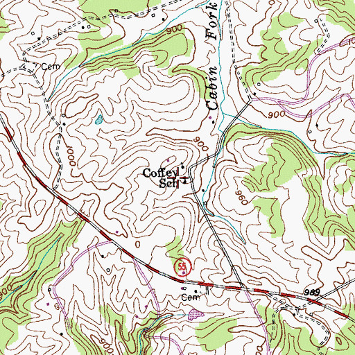 Topographic Map of Coffey School, KY