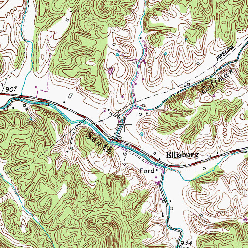 Topographic Map of Coffman Branch, KY