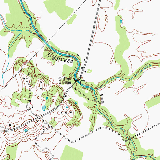 Topographic Map of Coffman Bridge, KY