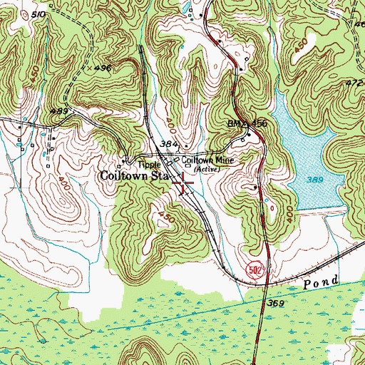 Topographic Map of Coiltown Station, KY