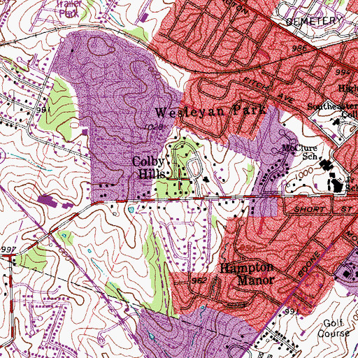 Topographic Map of Colby Hills, KY
