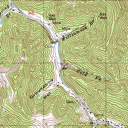 Topographic Map of Cold Fork, KY