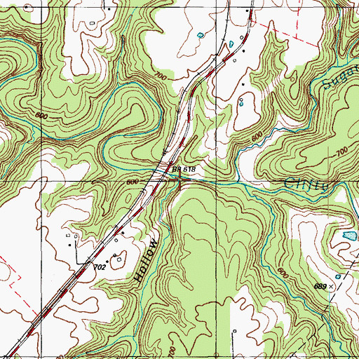 Topographic Map of Cold Hollow, KY