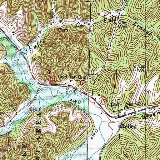 Topographic Map of Cold Iron Cemetery, KY