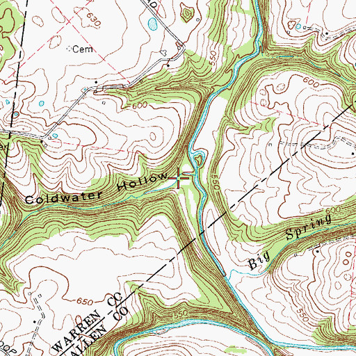 Topographic Map of Coldwater Hollow, KY