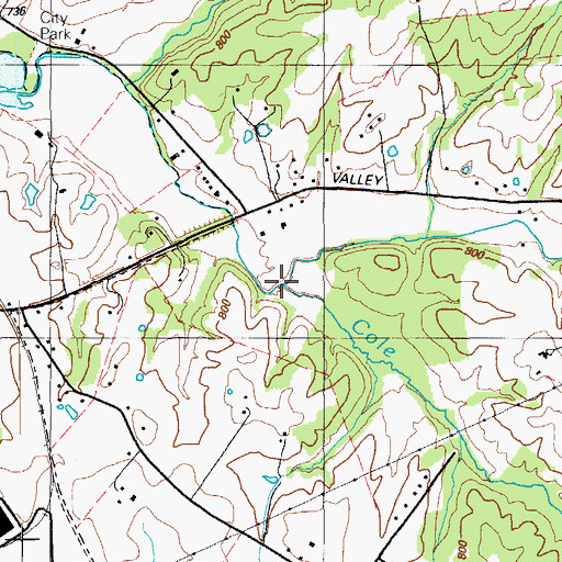 Topographic Map of Cole Creek, KY