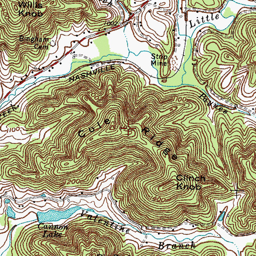 Topographic Map of Cole Ridge, KY