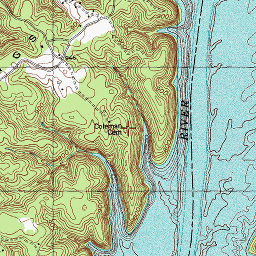 Topographic Map of Coleman Cemetery, KY