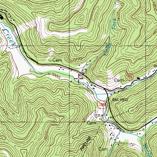 Topographic Map of Coles Fork, KY