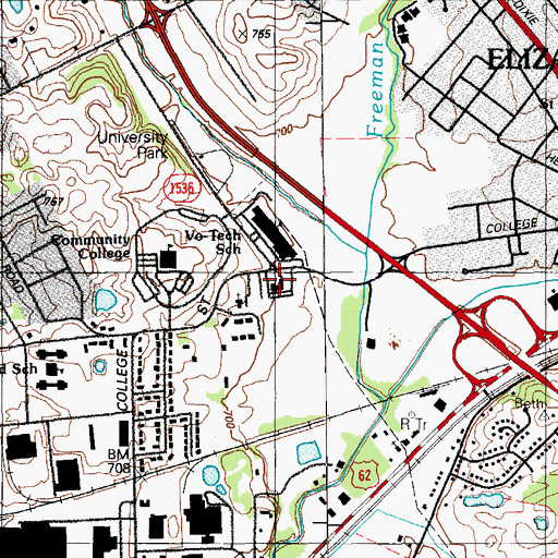 Topographic Map of College Heights Church, KY