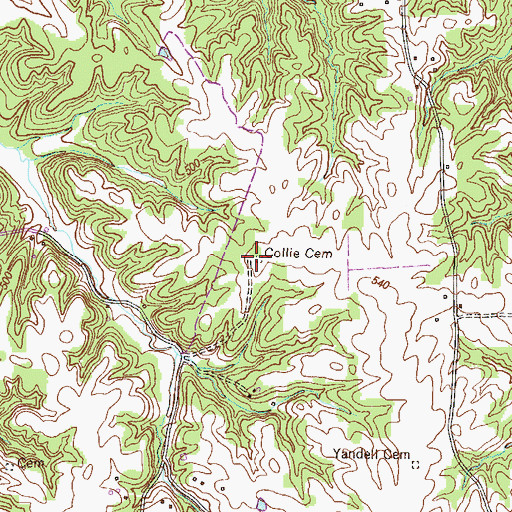 Topographic Map of Collie Cemetery, KY