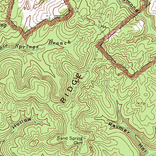 Topographic Map of Collie Ridge, KY