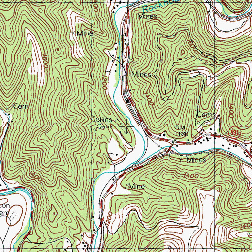 Topographic Map of Collins Cemetery, KY
