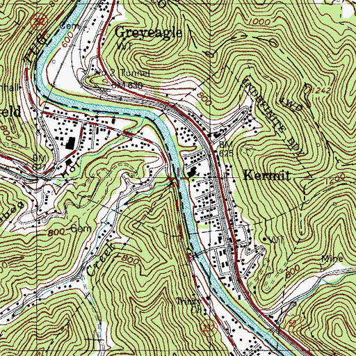 Topographic Map of Collins Creek, KY