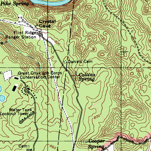 Topographic Map of Collins Spring, KY