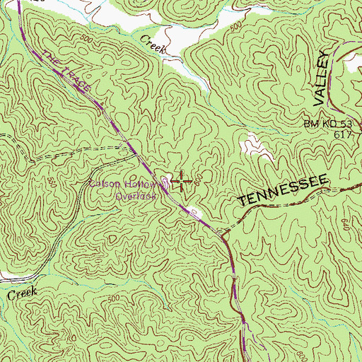 Topographic Map of Colson Hollow Overlook, KY