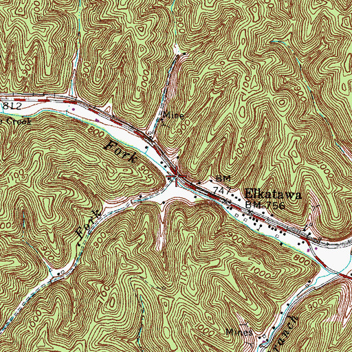 Topographic Map of Colts Fork, KY