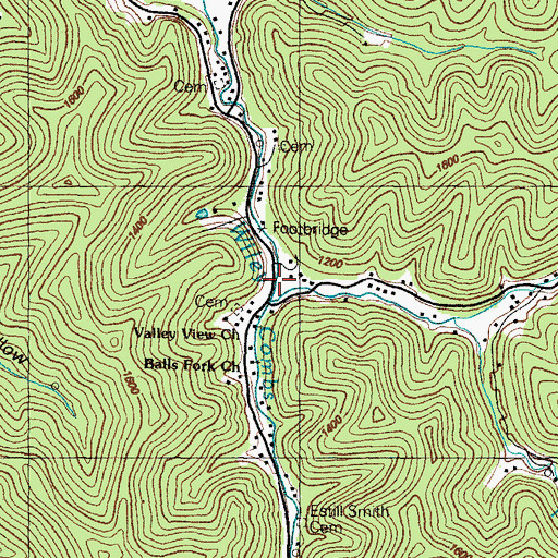 Topographic Map of Combs Branch, KY