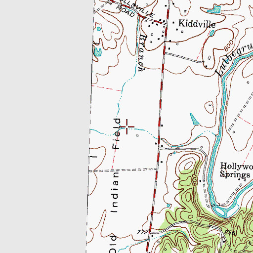 Topographic Map of Combs Branch, KY