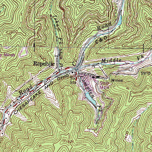 Topographic Map of Compton Fork, KY