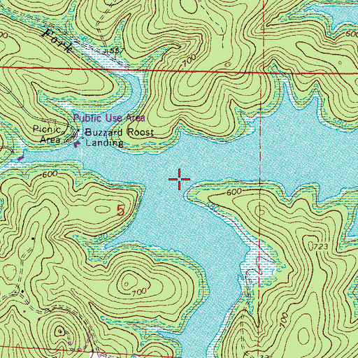 Topographic Map of Fall Creek, AR