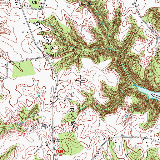 Topographic Map of Concord Ridge, KY